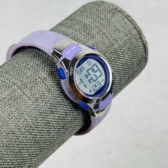 Armiton Watch Womens 27mm Purple Pro Sport Digital Alarm Day Date New Battery - Picture 2 of 9